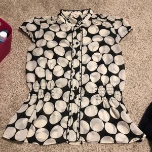 Short sleeve polka dot blouse